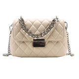 Women's Silver Chain Crossbody Bag Small Flap Handbag Shoulder Totes