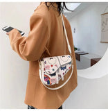 Graffiti Crossbody Bag for Women Wide Shoulder Strap Tote Bag