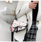 Graffiti Crossbody Bag for Women Wide Shoulder Strap Tote Bag