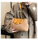 Women's Flannel Shoulder Bag Chain Crossbody Handbag