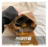 Women's Flannel Shoulder Bag Chain Crossbody Handbag
