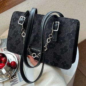 Floral Print Chain Crossbody Bag Large Handbag