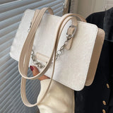 Floral Print Chain Crossbody Bag Large Handbag