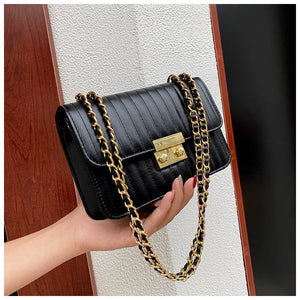 Floral Print Women's Shoulder Bag Chain Handbag Small Square Crossbody Bag