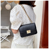 Floral Print Women's Shoulder Bag Chain Handbag Small Square Crossbody Bag