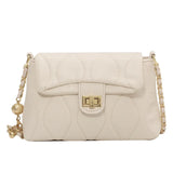 Floral Print Shoulder Bag Chain Lock Crossbody Small Square Handbag