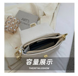 Floral Print Shoulder Bag Chain Lock Crossbody Small Square Handbag