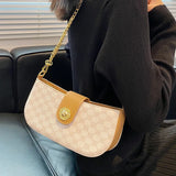 Floral Print Chain Handbag Large Square Crossbody Bag