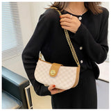 Floral Print Chain Handbag Large Square Crossbody Bag