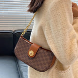 Floral Print Chain Handbag Large Square Crossbody Bag