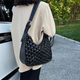 Floral Print Shoulder Bag Half Moon Crossbody Retro Handbag
