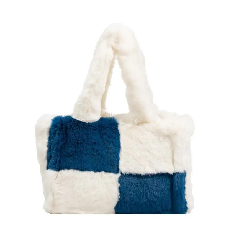 Fur Women's Shoulder Bag Contrast Crossbody Handbag