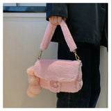 Women's Lock Crossbody Bag Flap Handbag