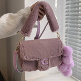 Women's Lock Crossbody Bag Flap Handbag