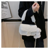 Women's Lock Crossbody Bag Flap Handbag