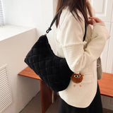 Women's Half Moon Crossbody Bag in Fur