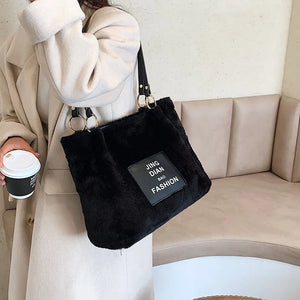 Women's Fur Shoulder Bag Large Handbag