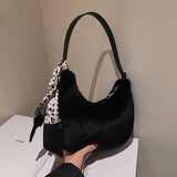 Women's Tassel Shoulder Bag Half Moon Crossbody Bag