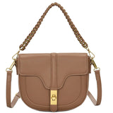 Vintage Leather Shoulder Bags for Girls Chains Cross Body Bag