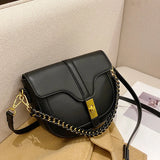 Vintage Leather Shoulder Bags for Girls Chains Cross Body Bag