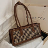 Houndstooth Women's Shoulder Bag Small Square Crossbody Bag