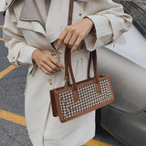 Houndstooth Women's Shoulder Bag Small Square Crossbody Bag