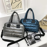 Women's Down Shoulder Bags Winter Travel Totes