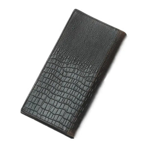 Crocodile Leather Wallet For Men 100% Cowhide Long Purse Boy's