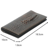 Crocodile Leather Wallet For Men 100% Cowhide Long Purse Boy's
