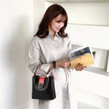 Single Shoulder Bags PU Leather Large Capacity Ladies Bucket Bags