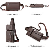Men's Waist Bag Casual PU Belt Bag Men's Chest Bag