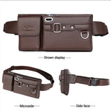 Men's Waist Bag Casual PU Belt Bag Men's Chest Bag