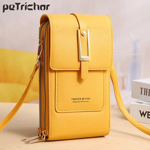 Mini PU Leather Women Shoulder Bag Crossbody Phone Purse Zipper Clut