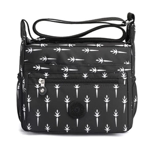 Nylon Flower Pattern Crossbody Bags For Women Shoulder Bag Lady Small Handbags
