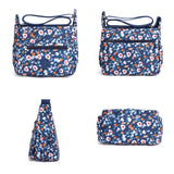 Nylon Flower Pattern Crossbody Bags For Women Shoulder Bag Lady Small Handbags