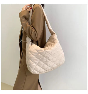 Nylon Women's Shoulder Bag Crossbody Handbag Large Flap