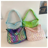 Nylon Women's Shoulder Bag Large Flap Handbag