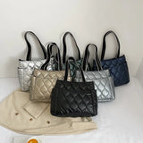 Nylon Women's Shoulder Bag Plaid Quilted Crossbody Handbag