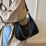 Oxford Women's Shoulder Bag Chain Half Moon Handbag