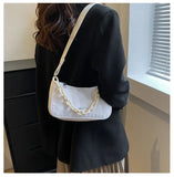 Oxford Women's Shoulder Bag Chain Crossbody Bag Half Moon Nylon Waterproof Small