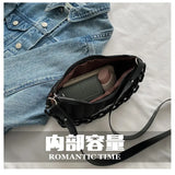 Oxford Women's Shoulder Bag Chain Crossbody Bag Half Moon Nylon Waterproof Small