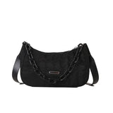 Oxford Women's Shoulder Bag Chain Crossbody Bag Half Moon Nylon Waterproof Small