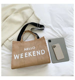 Oxford Women's Shoulder Bag Letter Printed Crossbody Bag Large Flap Handbag