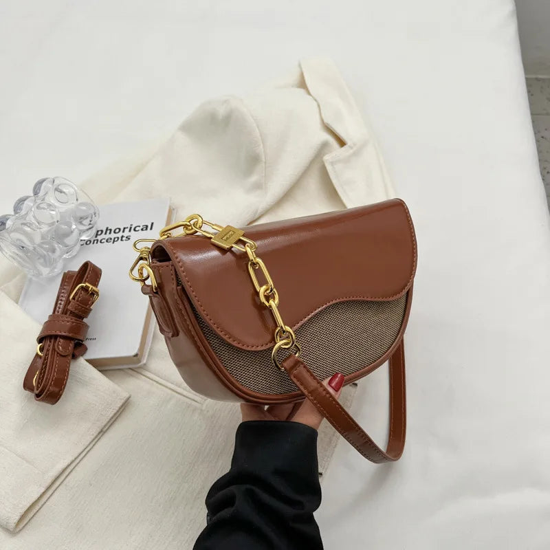 Women's Shoulder Bag Chain Crossbody Saddle Handbag