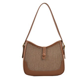 Half Moon Crossbody Bag Lock Shoulder Handbag