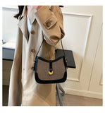 Half Moon Crossbody Bag Lock Shoulder Handbag