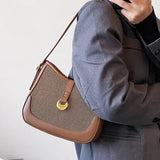 Half Moon Crossbody Bag Lock Shoulder Handbag