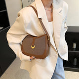 Half Moon Crossbody Bag Lock Shoulder Handbag
