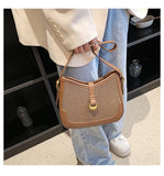 Half Moon Crossbody Bag Lock Shoulder Handbag