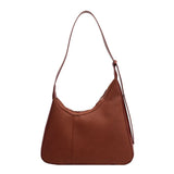 PU Leather Women's Shoulder Bag Contrast Crossbody Bag Half Moon Handbag